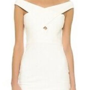 Mason White bodycon dress with keyhole cutout. New with tags; never worn.